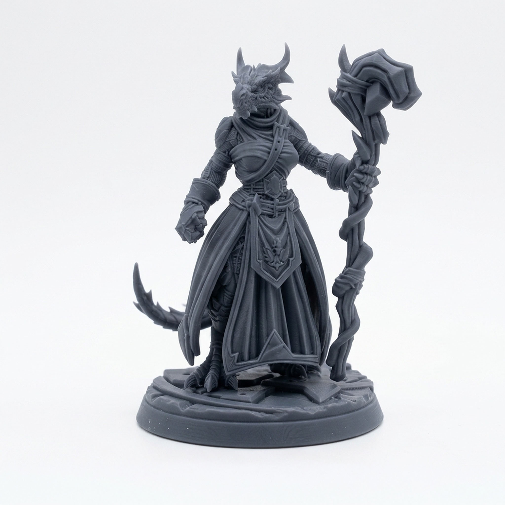 Ember Protector A - Gray Resin 3D Printed Miniature