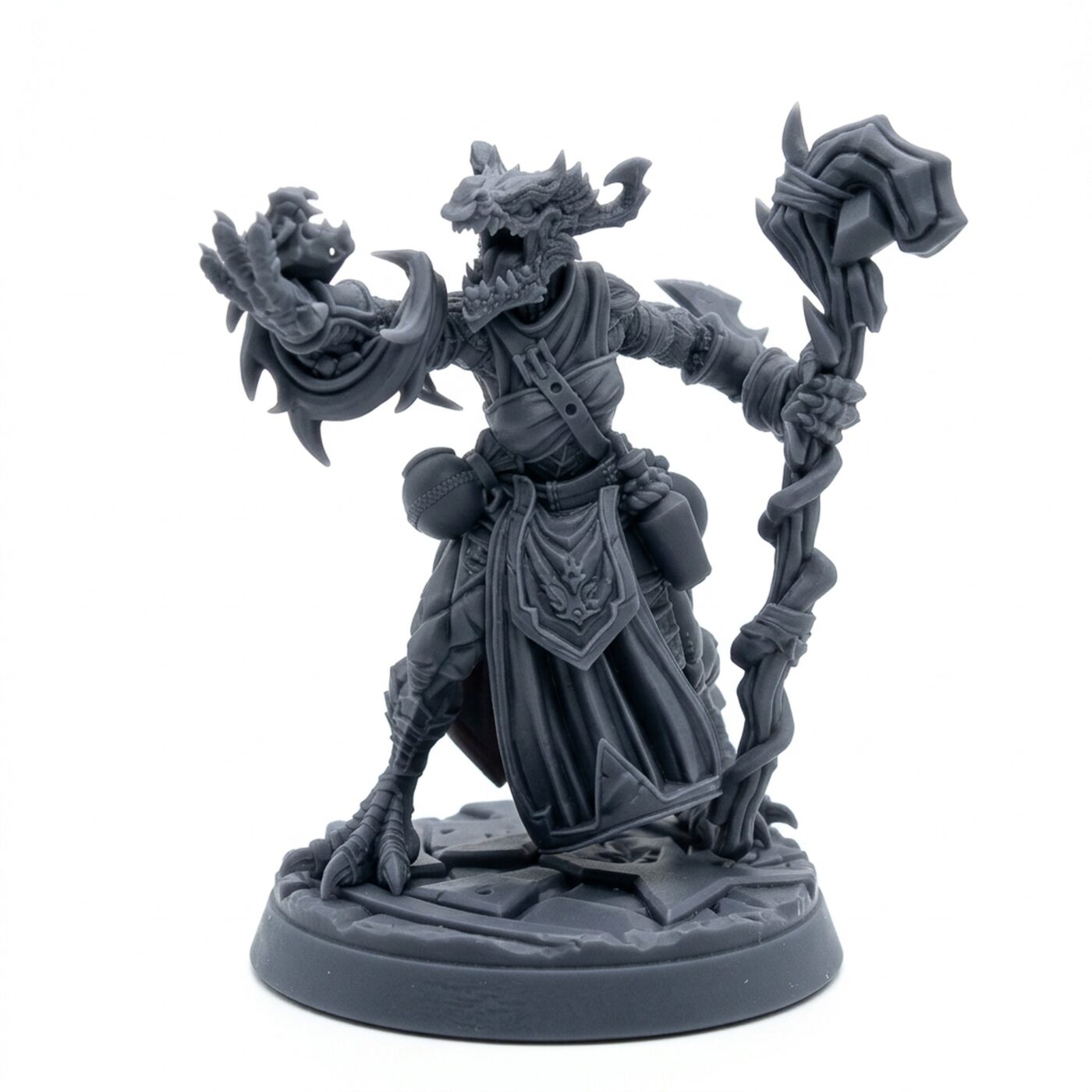 Ember Protector B - Gray Resin 3D Printed Miniature