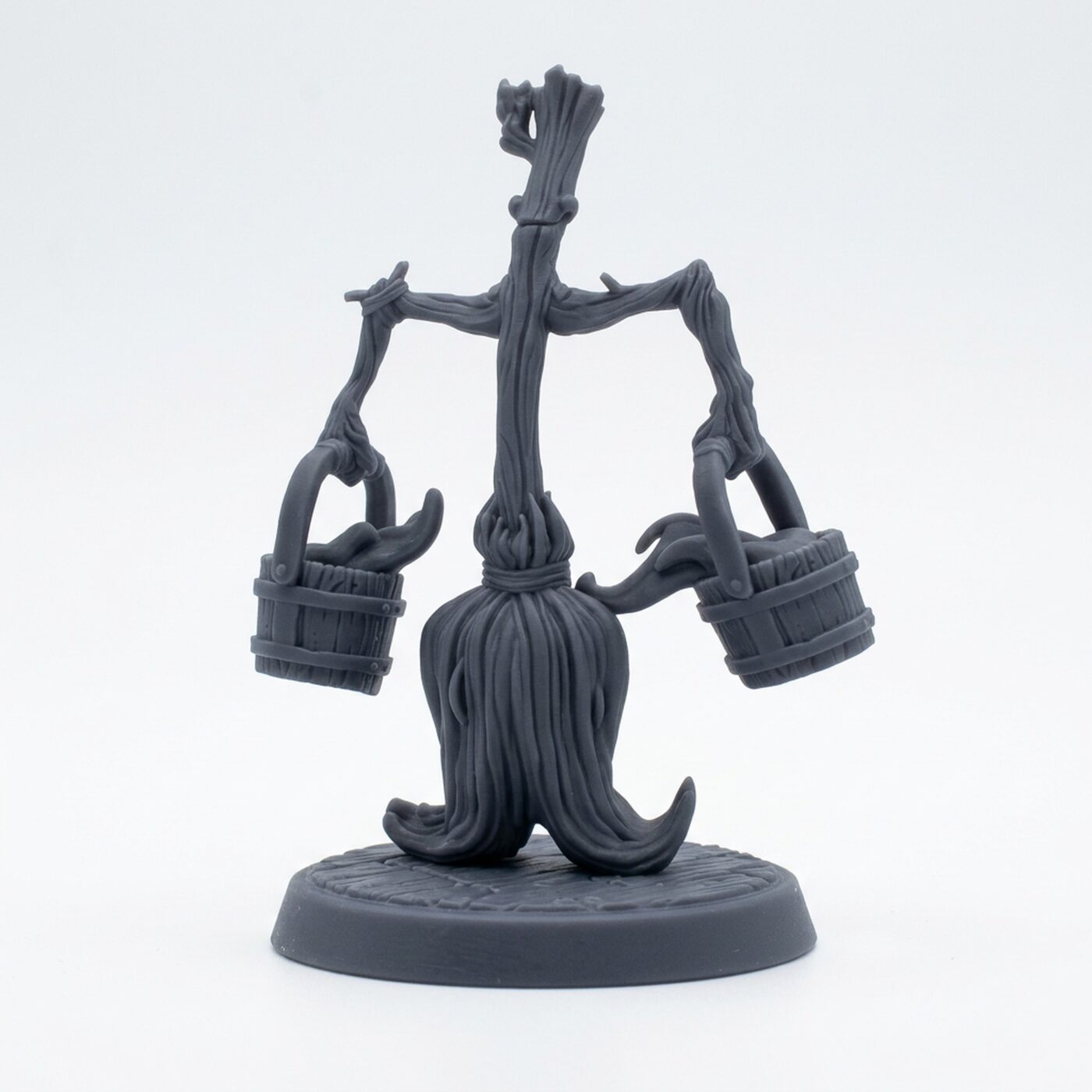 Enchanted Broom - Gray Resin 3D Printed Miniature