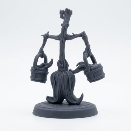 Enchanted Broom - Gray Resin 3D Printed Miniature