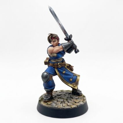 Erika Red Wielding A Sword - Painted 3D Printed Miniature