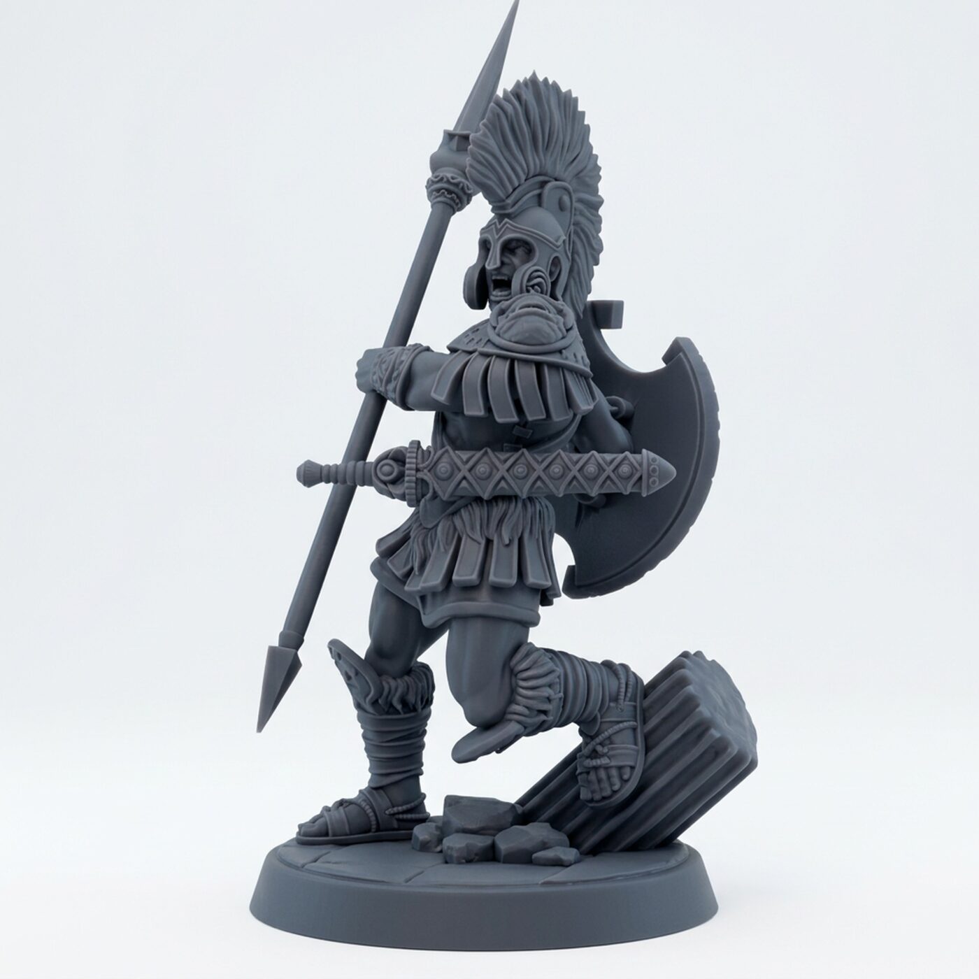 Eulyssian Warrior 1 B - Gray Resin 3D Printed Miniature