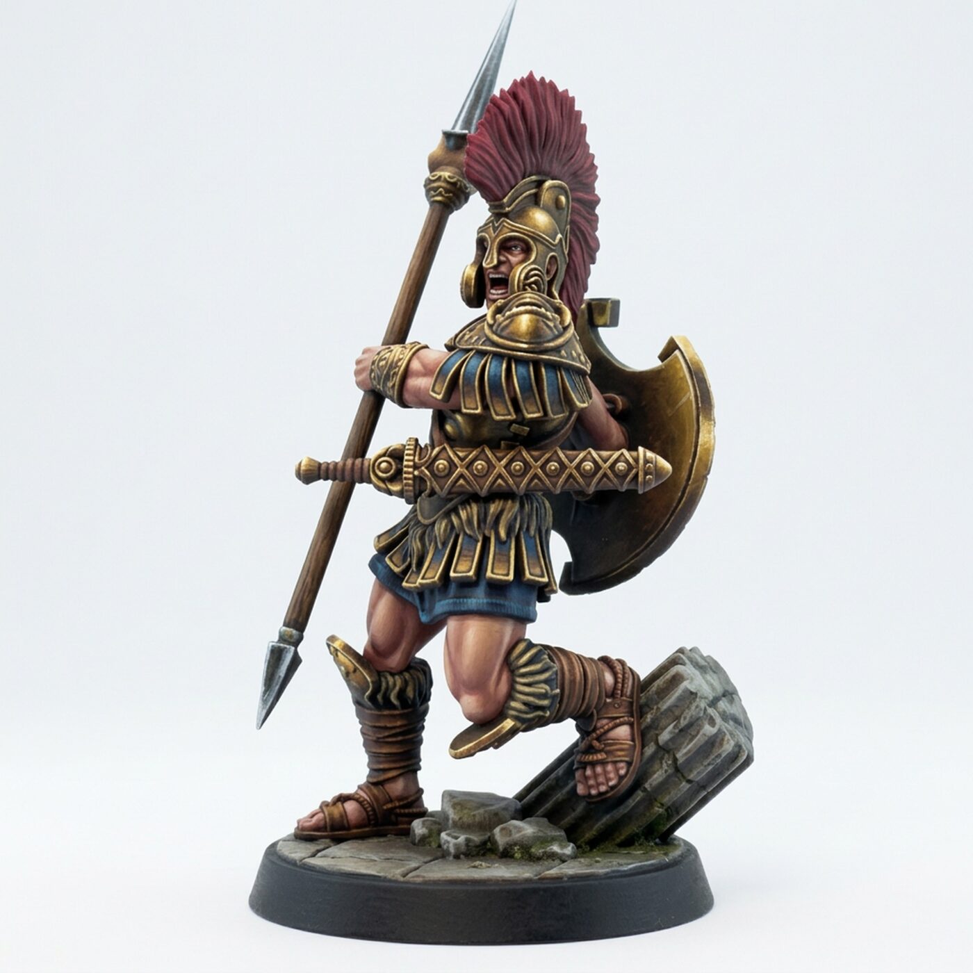 Eulyssian Warrior 1 B - Painted 3D Printed Miniature