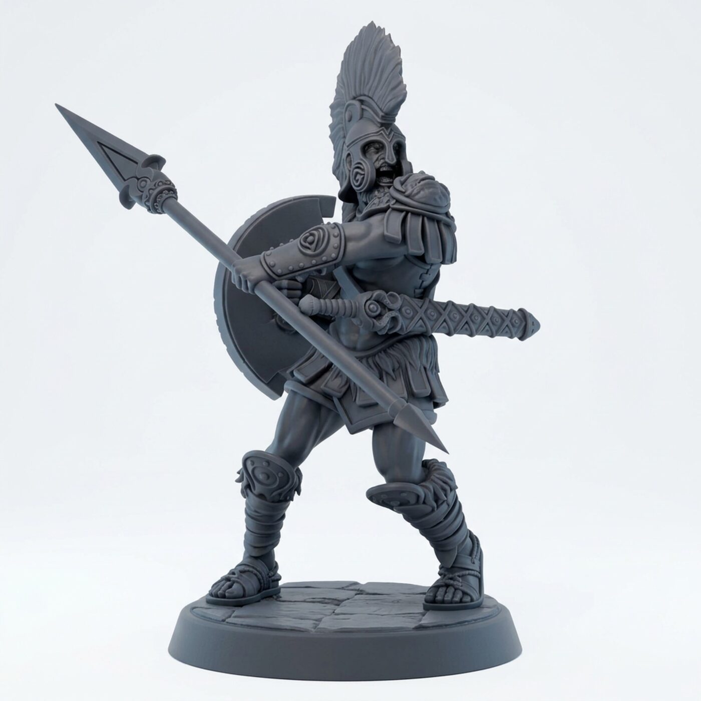 Eulyssian Warrior 2 B - Gray Resin 3D Printed Miniature