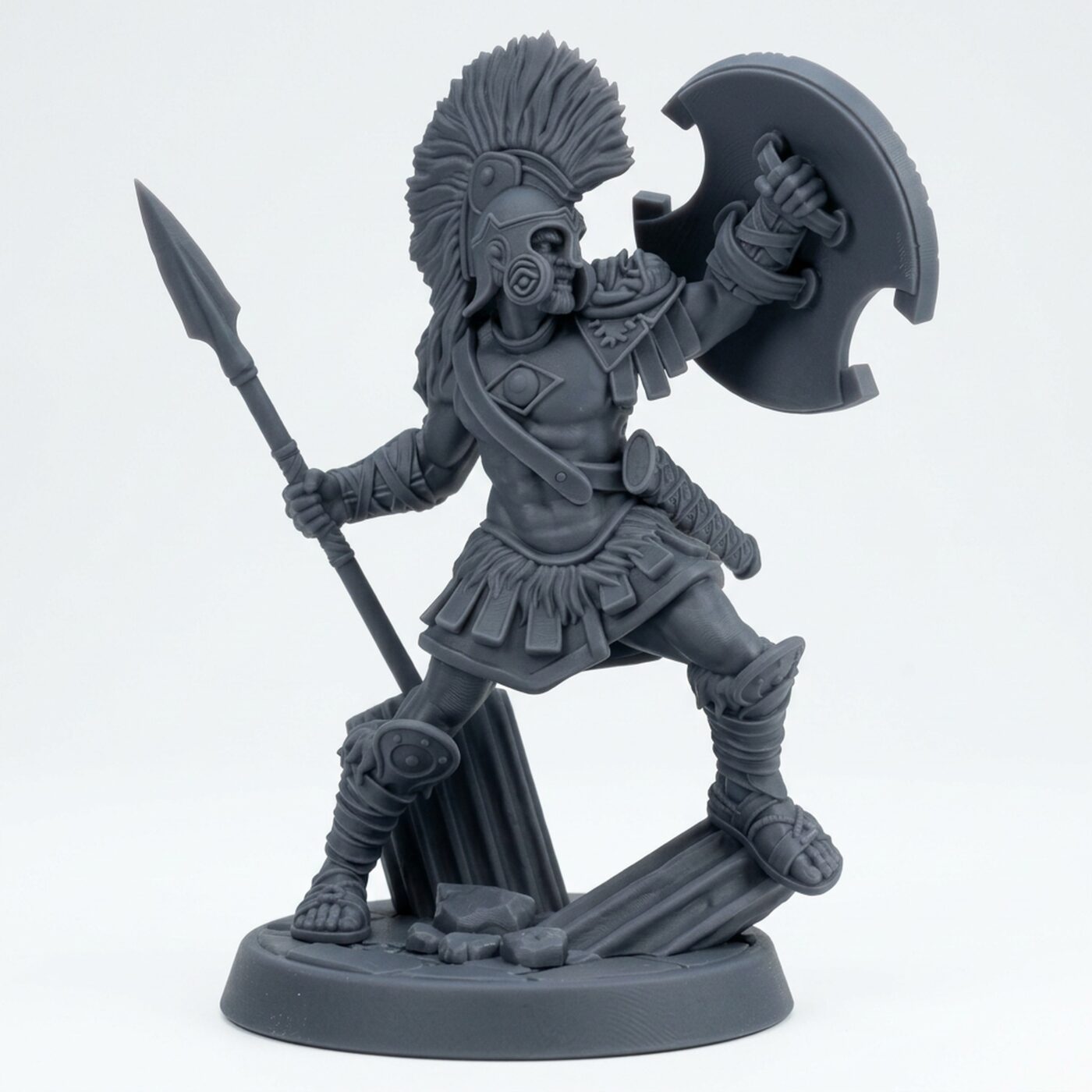 Eulyssian Warrior 3 A - Gray Resin 3D Printed Miniature