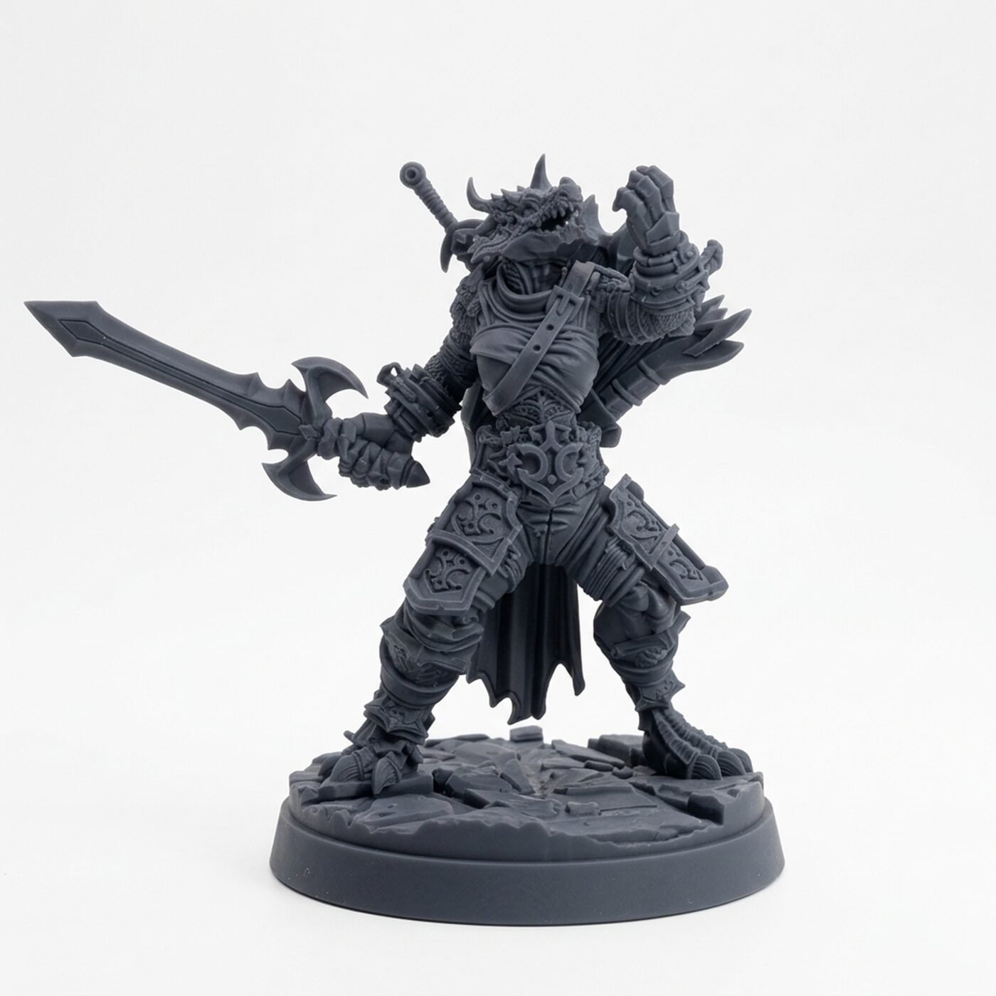 Executioner Wyrm Daughter A - Gray Resin 3D Printed Miniature
