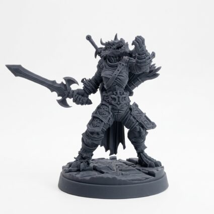 Executioner Wyrm Daughter A - Gray Resin 3D Printed Miniature