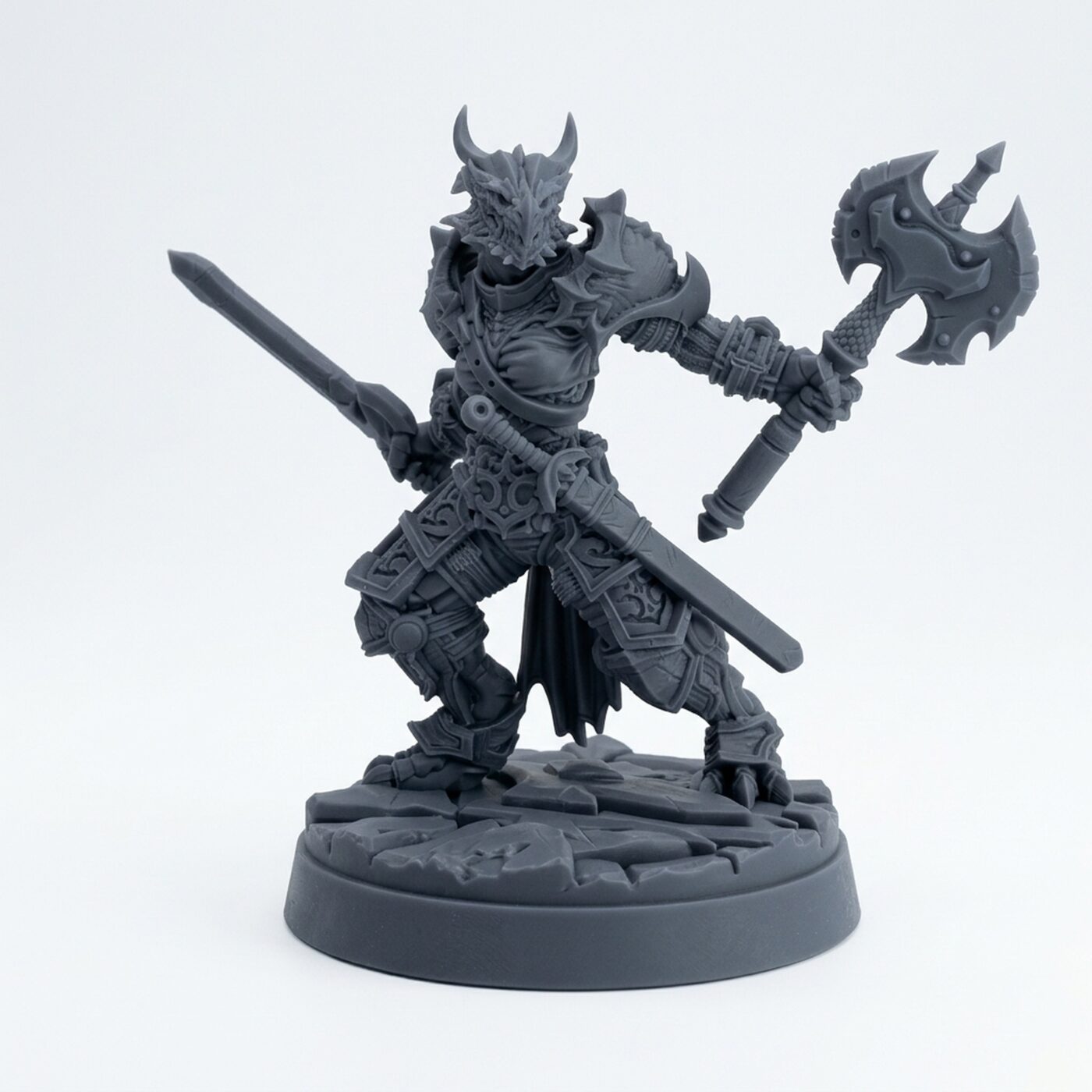 Executioner Wyrm Daughters D - Gray Resin 3D Printed Miniature