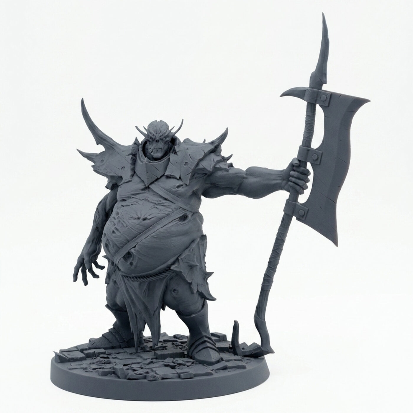 Executioner Axe A - Gray Resin 3D Printed Miniature
