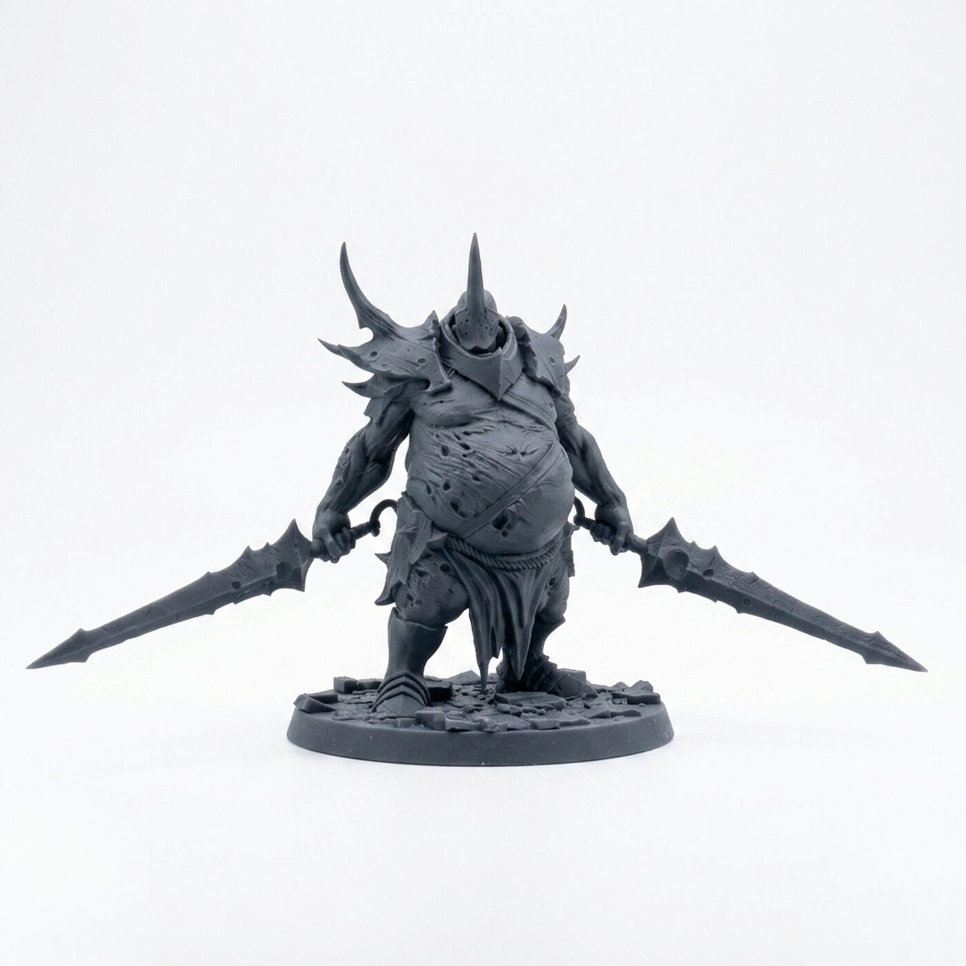 Executioner Double Sword - Gray Resin 3D Printed Miniature