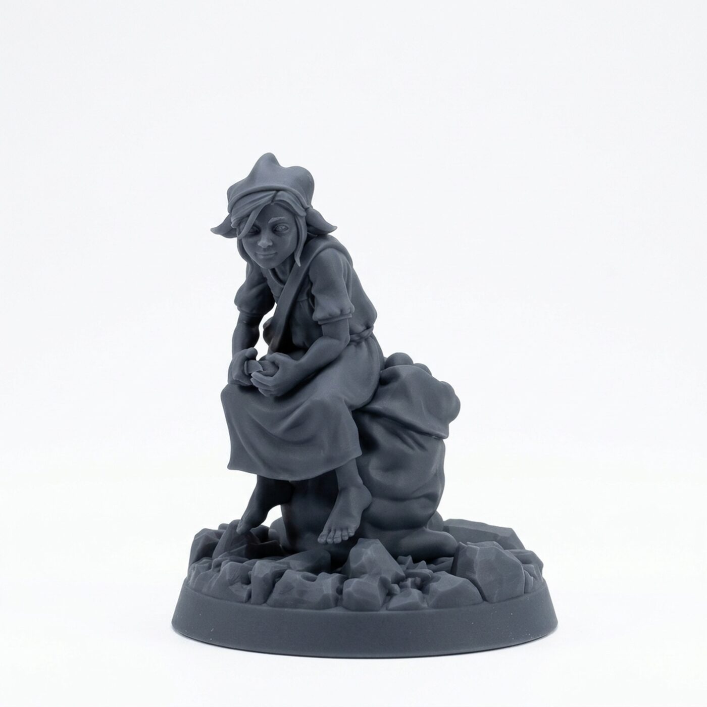 Fae Cook Helper - Gray Resin 3D Printed Miniature