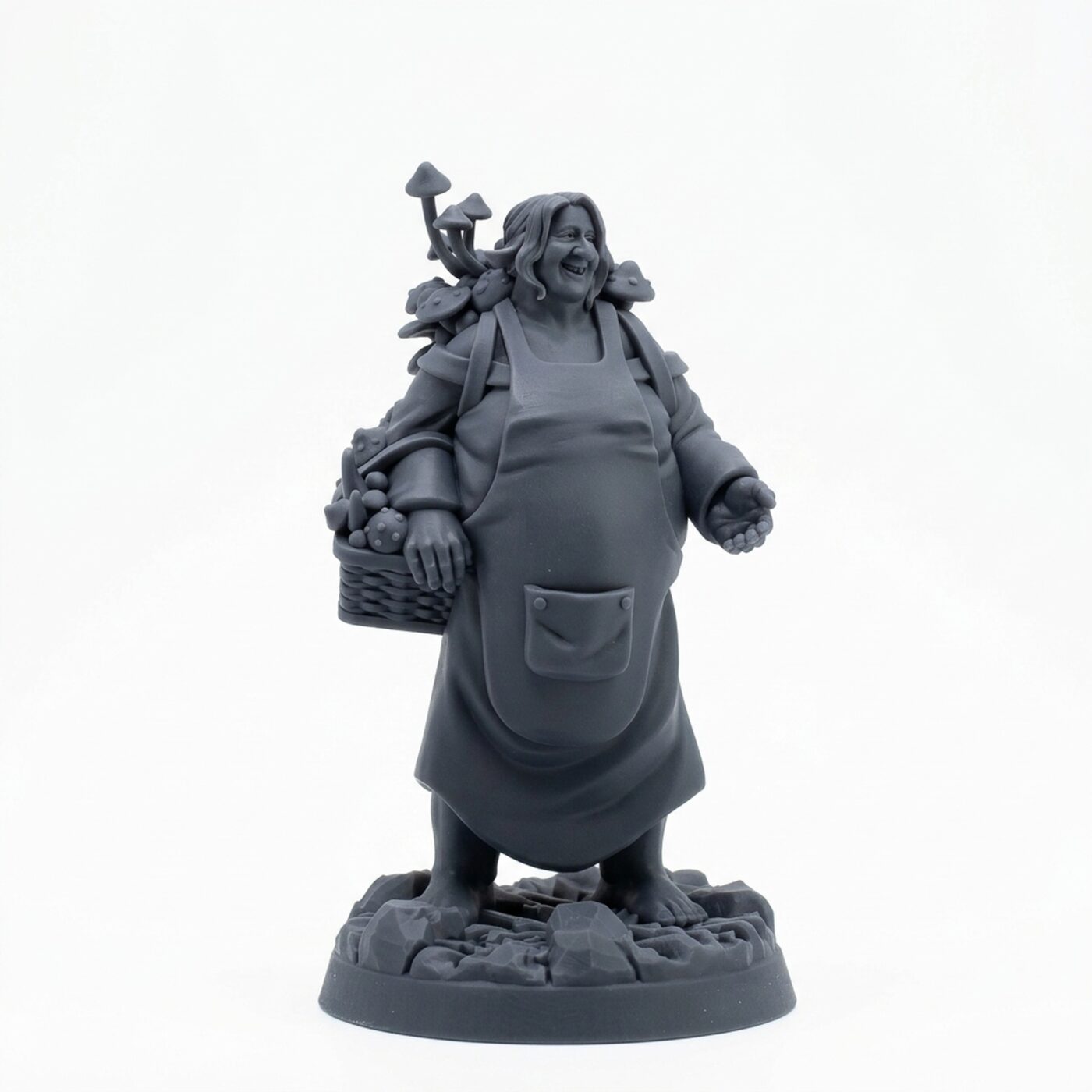 Fae Mushroom Merchant - Gray Resin 3D Printed Miniature