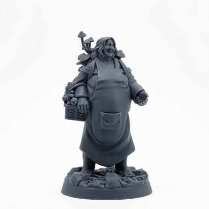 Fae Mushroom Merchant - Gray Resin 3D Printed Miniature