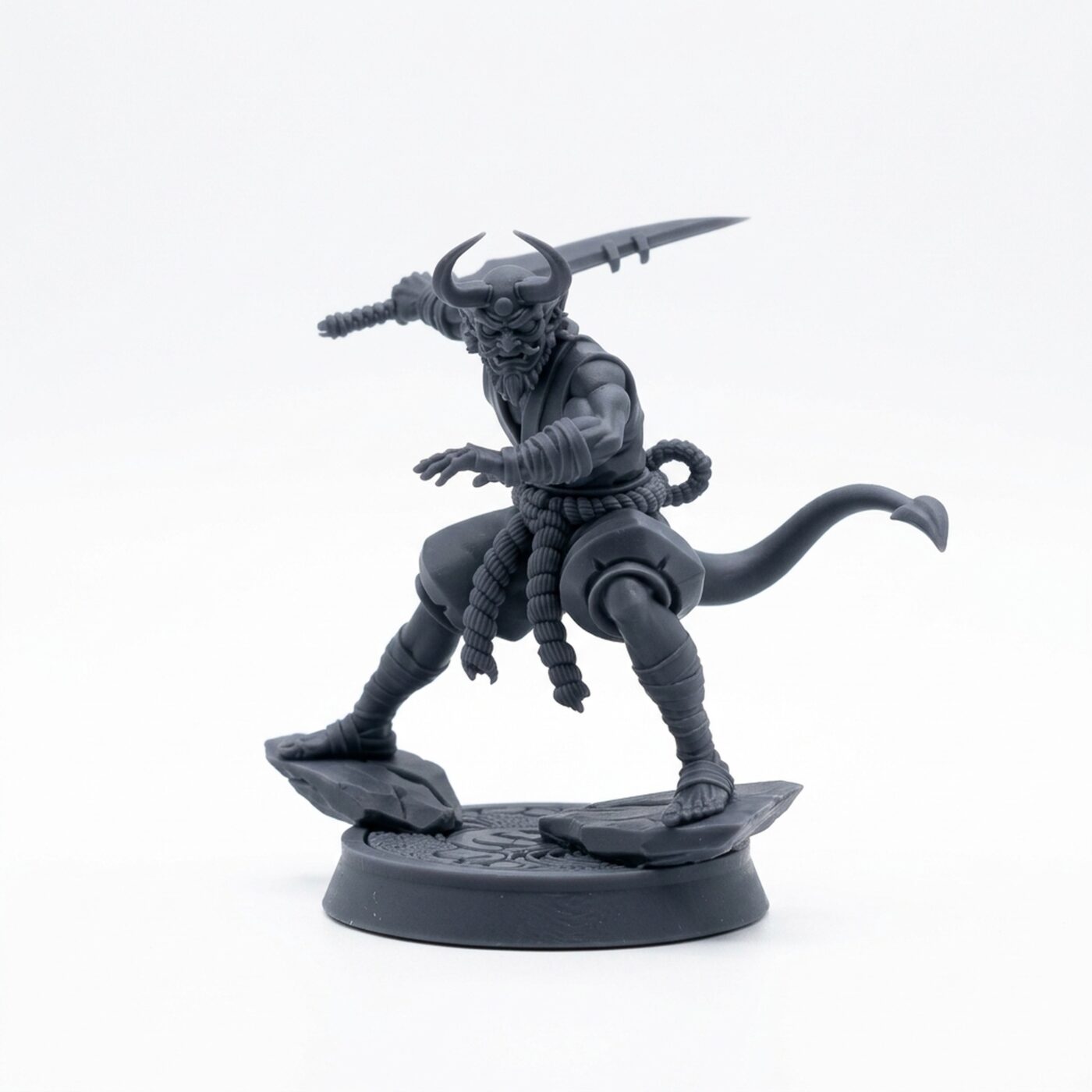 Fangblade Oda - Gray Resin 3D Printed Miniature