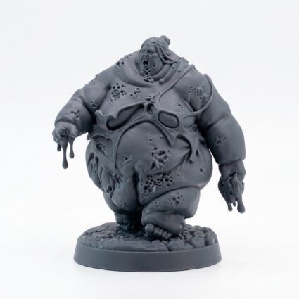 Fat Zombie B - Gray Resin 3D Printed Miniature