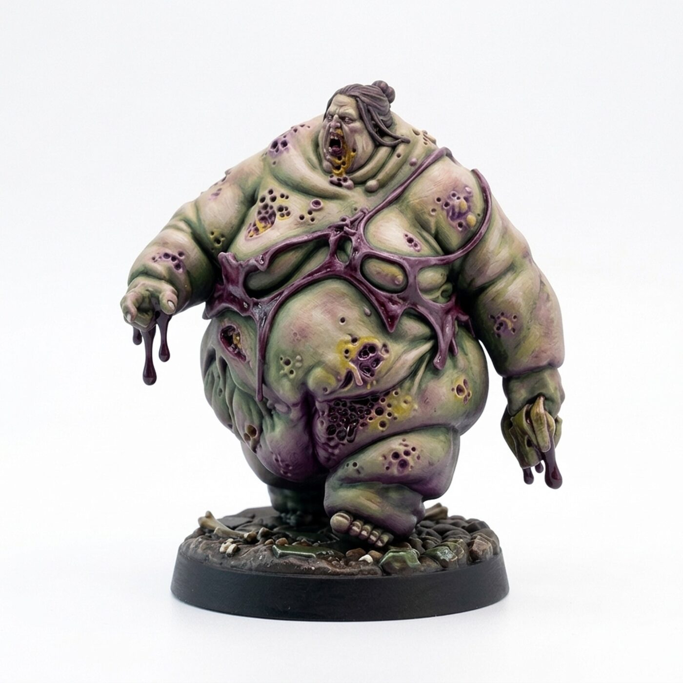 Fat Zombie B - Painted 3D Printed Miniature