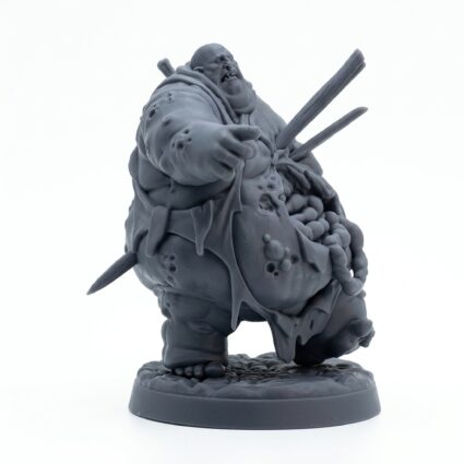 Fat Zombie C - Gray Resin 3D Printed Miniature