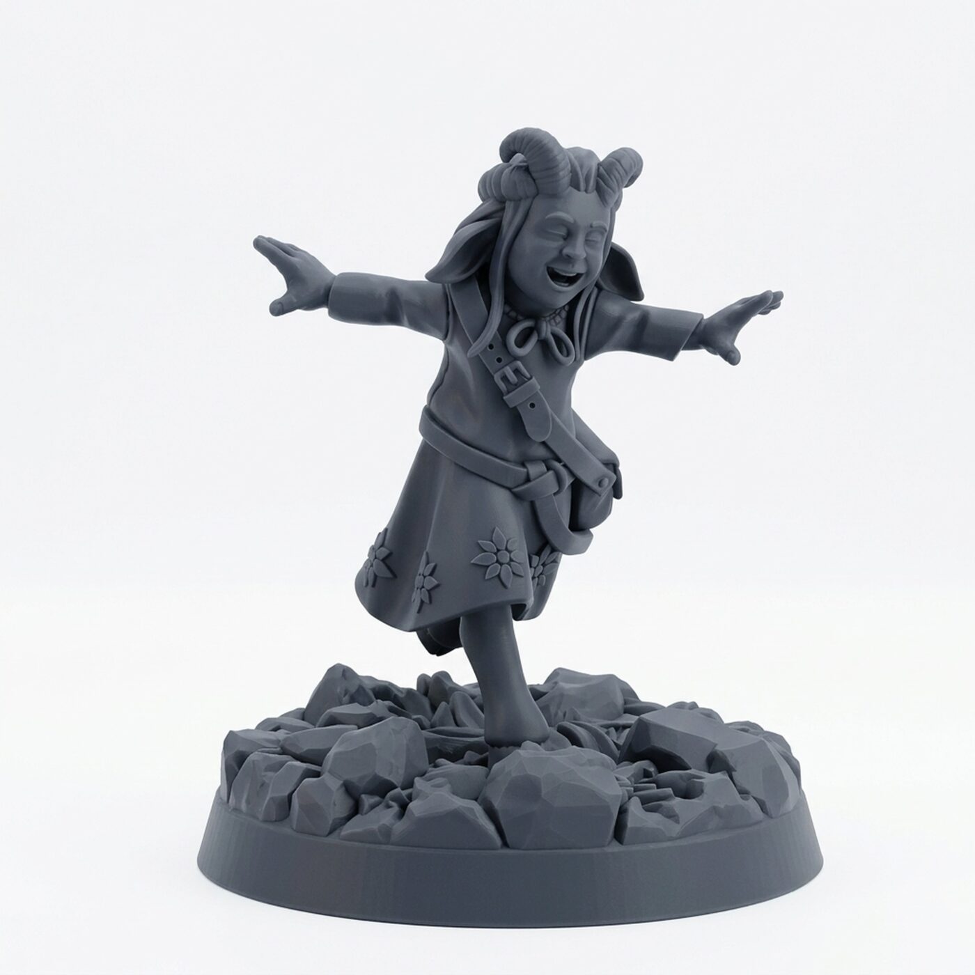 Faun Girl - Gray Resin 3D Printed Miniature