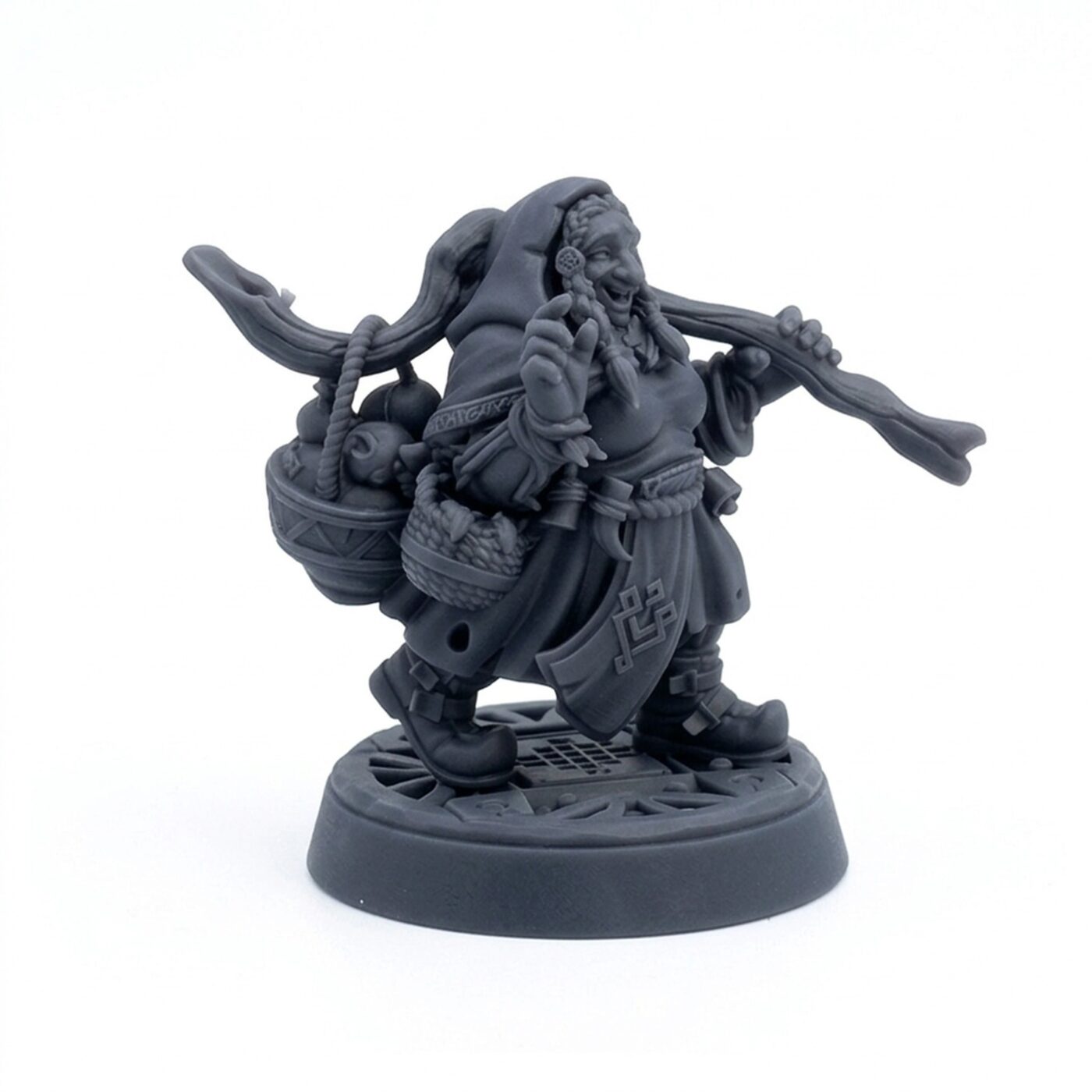 Female Herbalist Doona - Gray Resin 3D Printed Miniature