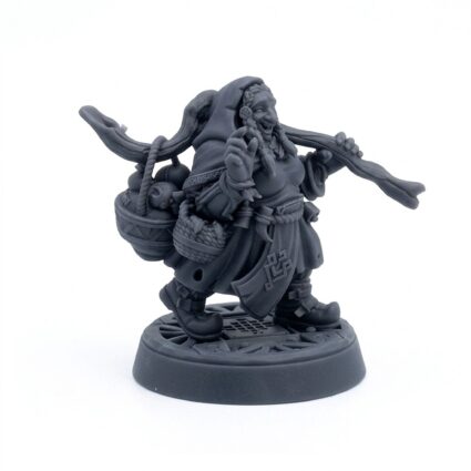 Female Herbalist Doona - Gray Resin 3D Printed Miniature