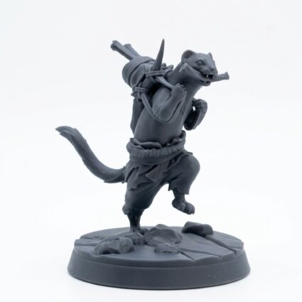 Ferret Messenger - Gray Resin 3D Printed Miniature