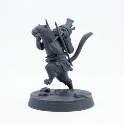 Ferret Watcher - Gray Resin 3D Printed Miniature