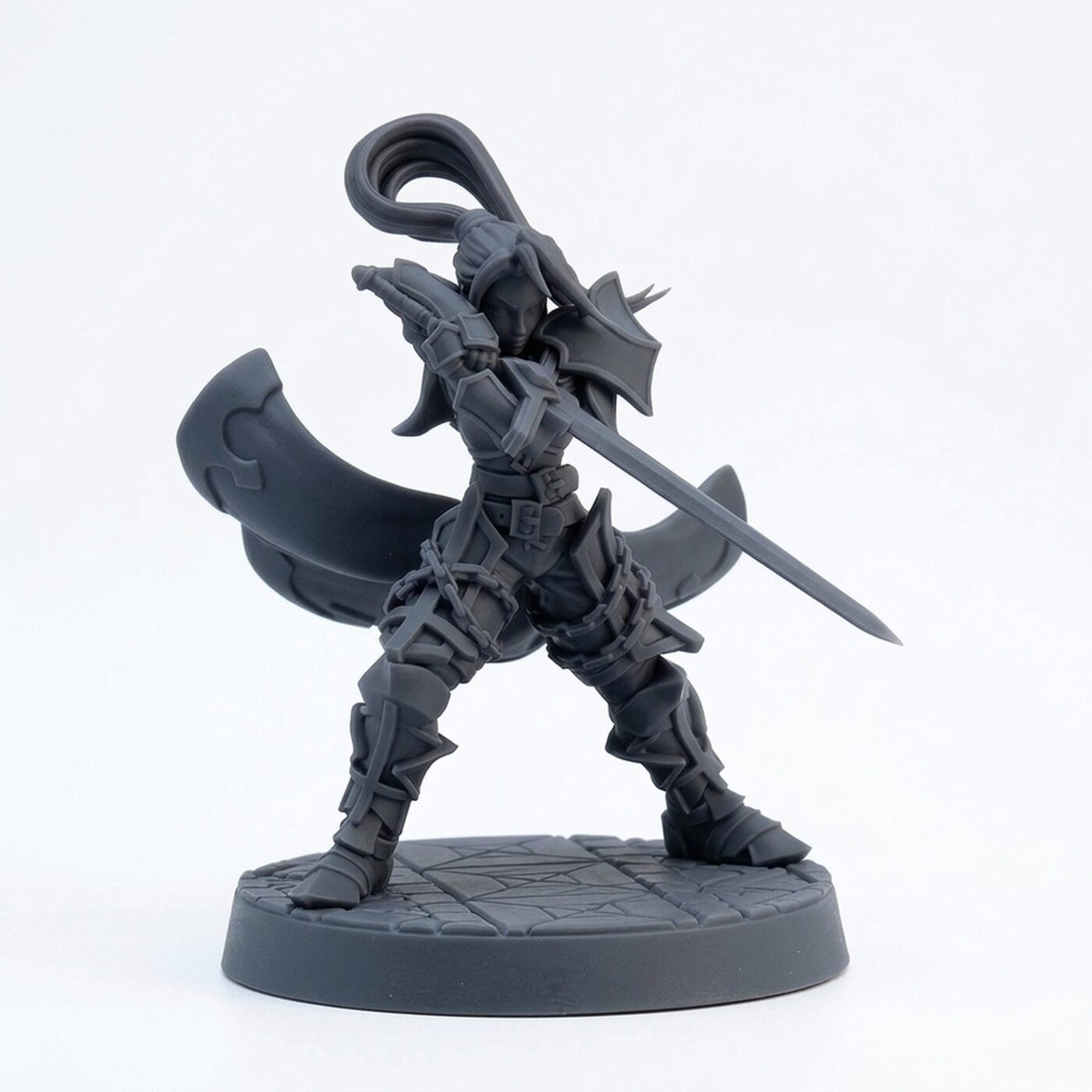 Fighter Poising - Gray Resin 3D Printed Miniature