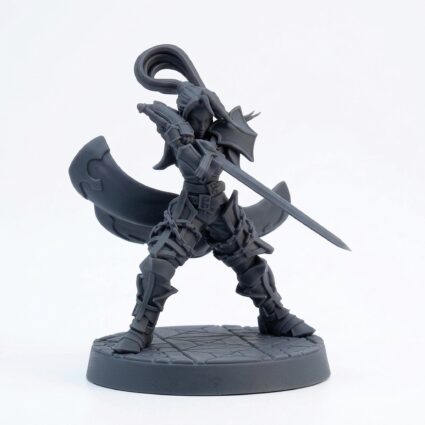 Fighter Poising - Gray Resin 3D Printed Miniature