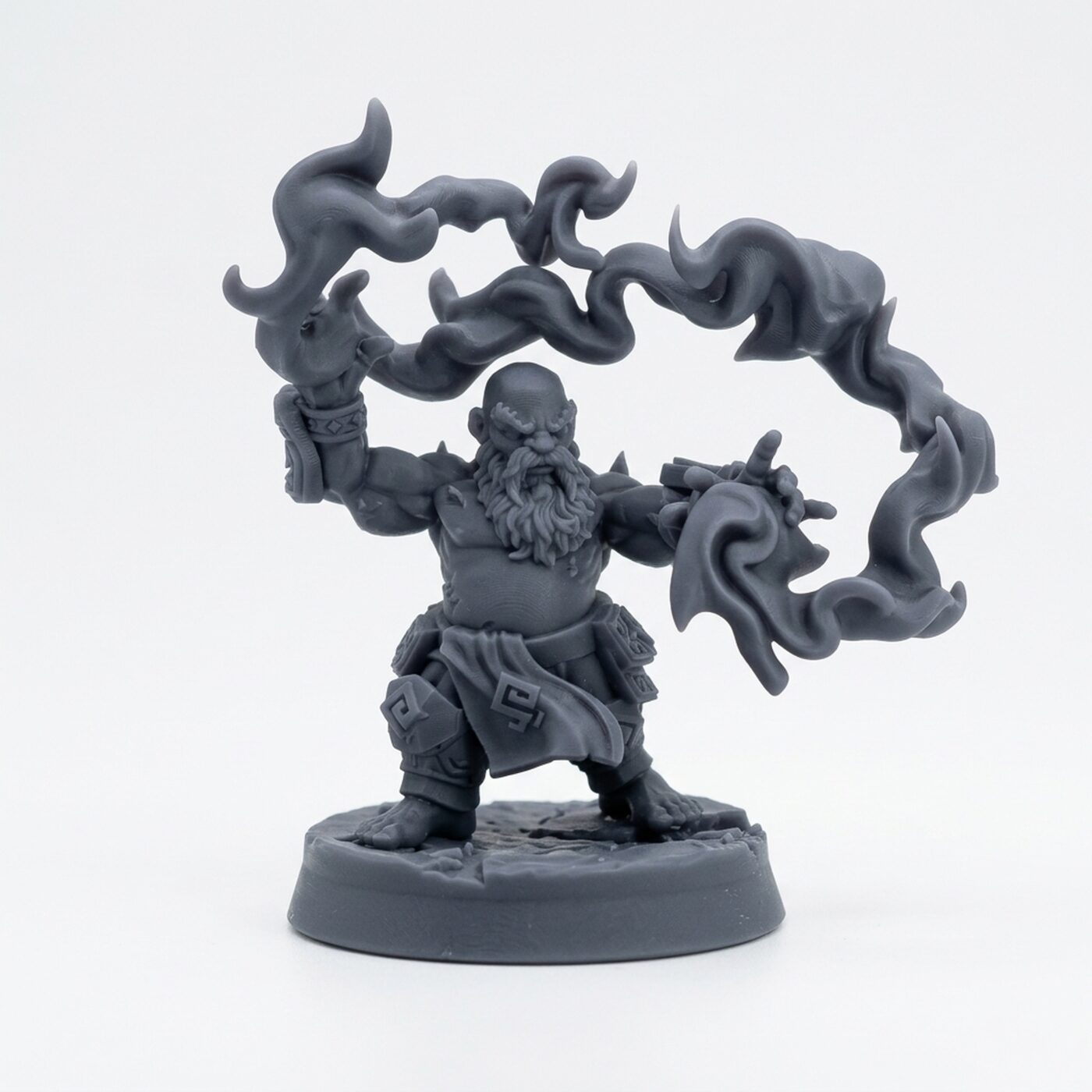Fire Caster D - Gray Resin 3D Printed Miniature