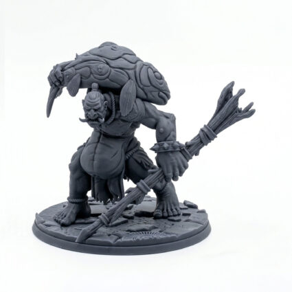 Fisher Troll - Gray Resin 3D Printed Miniature
