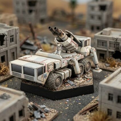Flat Bed Armed Variant - 3D Printed Miniature Painted Mech Miniature