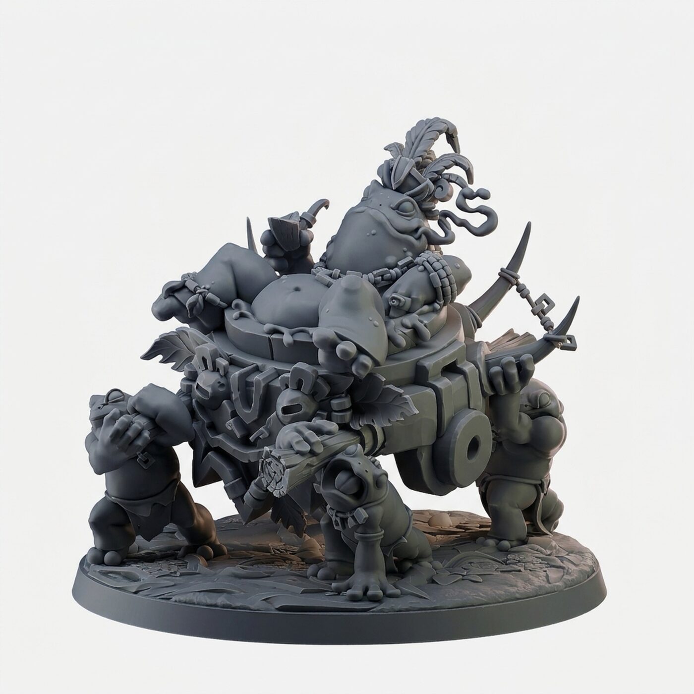 Frog King - Gray Resin 3D Printed Miniature