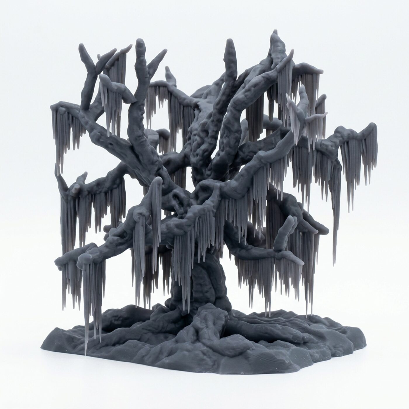 Frozen Tree A - Gray Resin 3D Printed Miniature