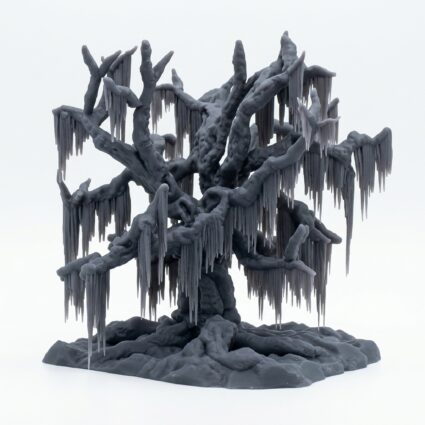Frozen Tree A - Gray Resin 3D Printed Miniature