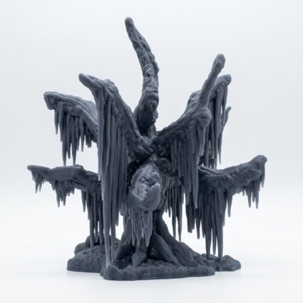 Frozen Tree B - Gray Resin 3D Printed Miniature
