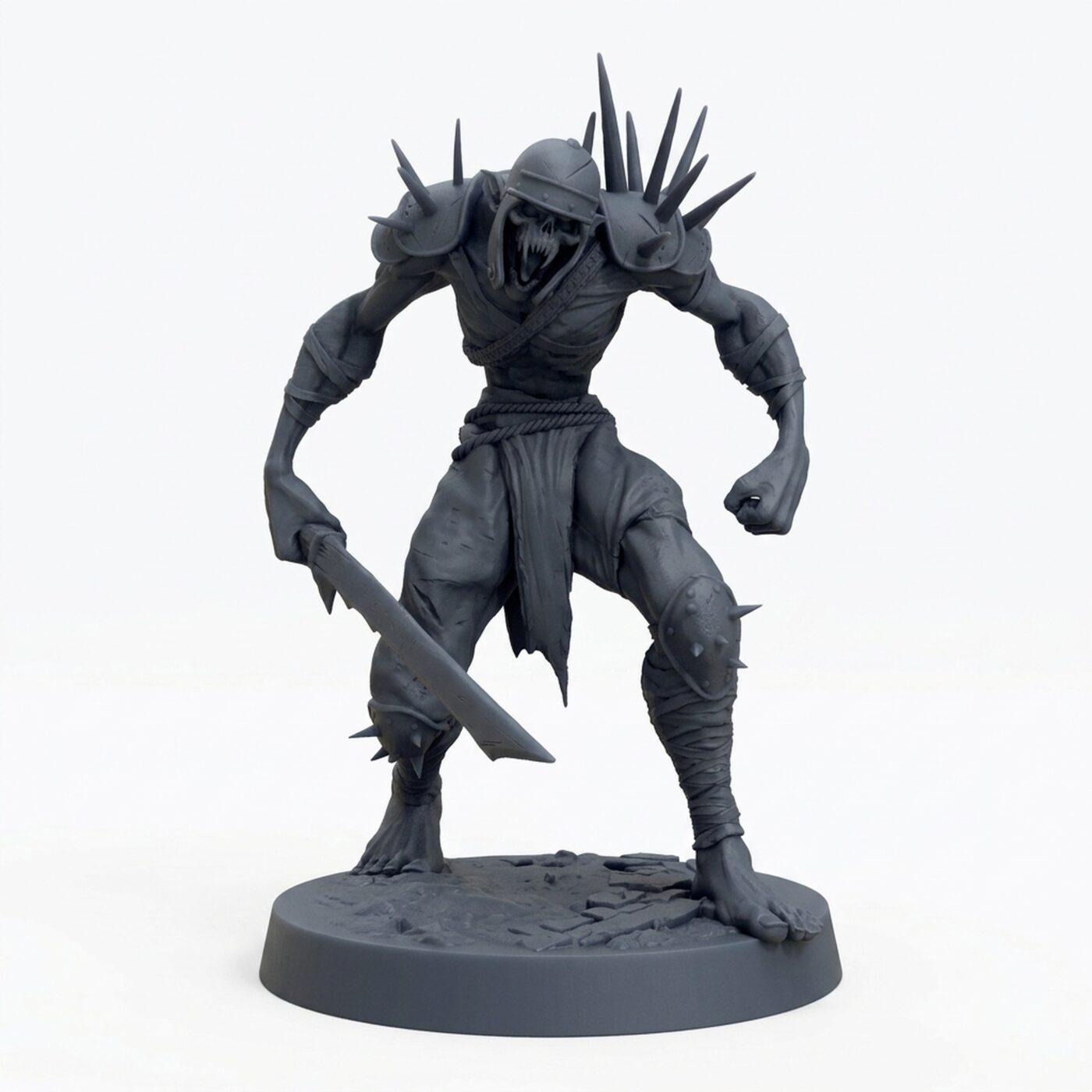 Ghoulravager Angry - Gray Resin 3D Printed Miniature