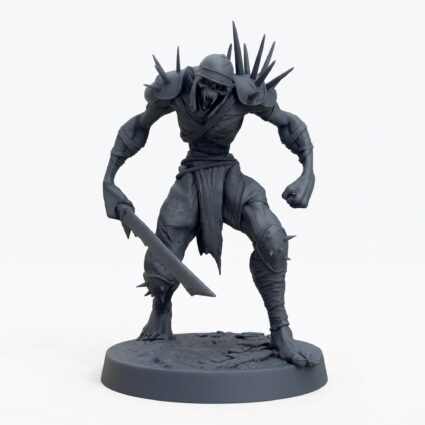 Ghoulravager Angry - Gray Resin 3D Printed Miniature