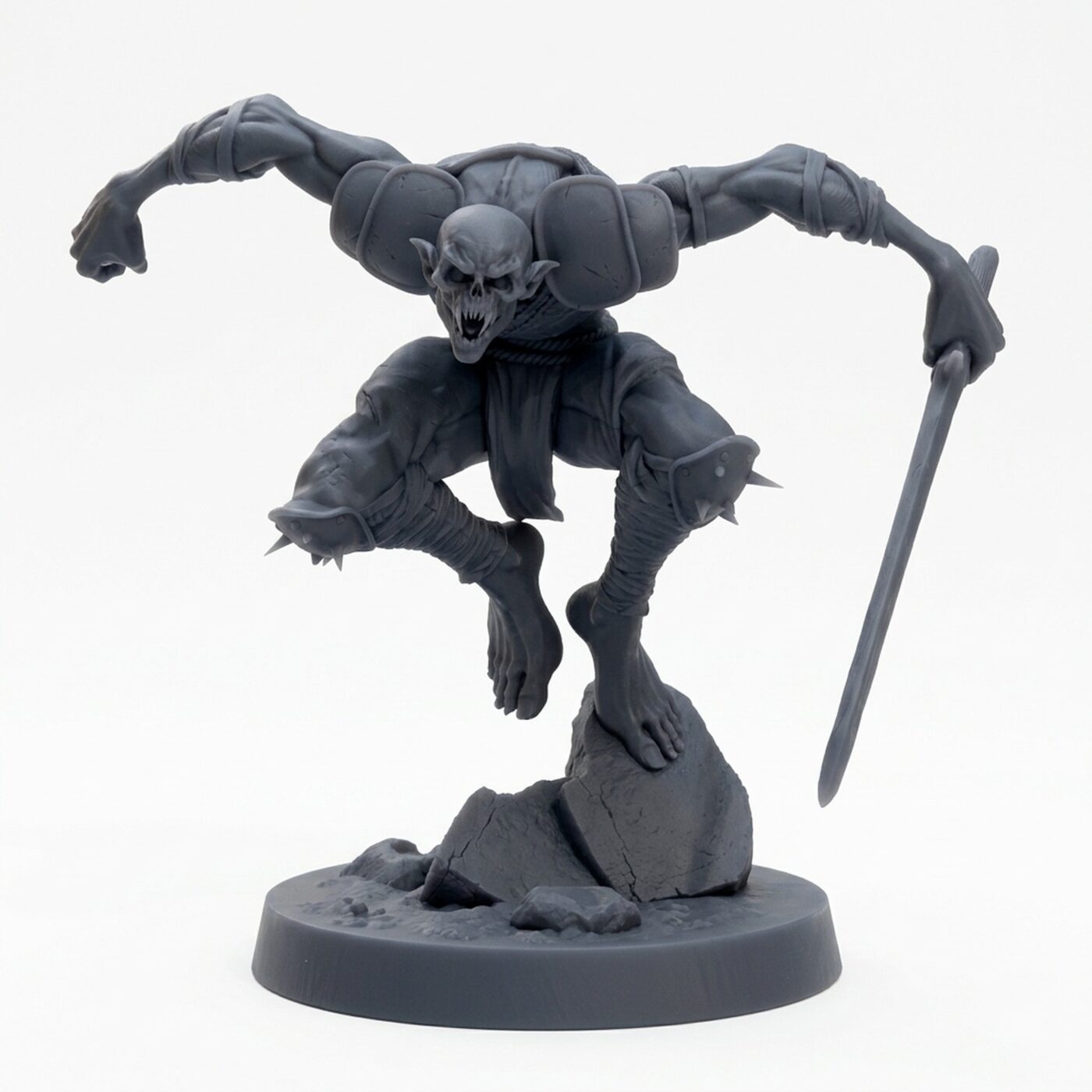 Ghoulravager Assassinjump - Gray Resin 3D Printed Miniature