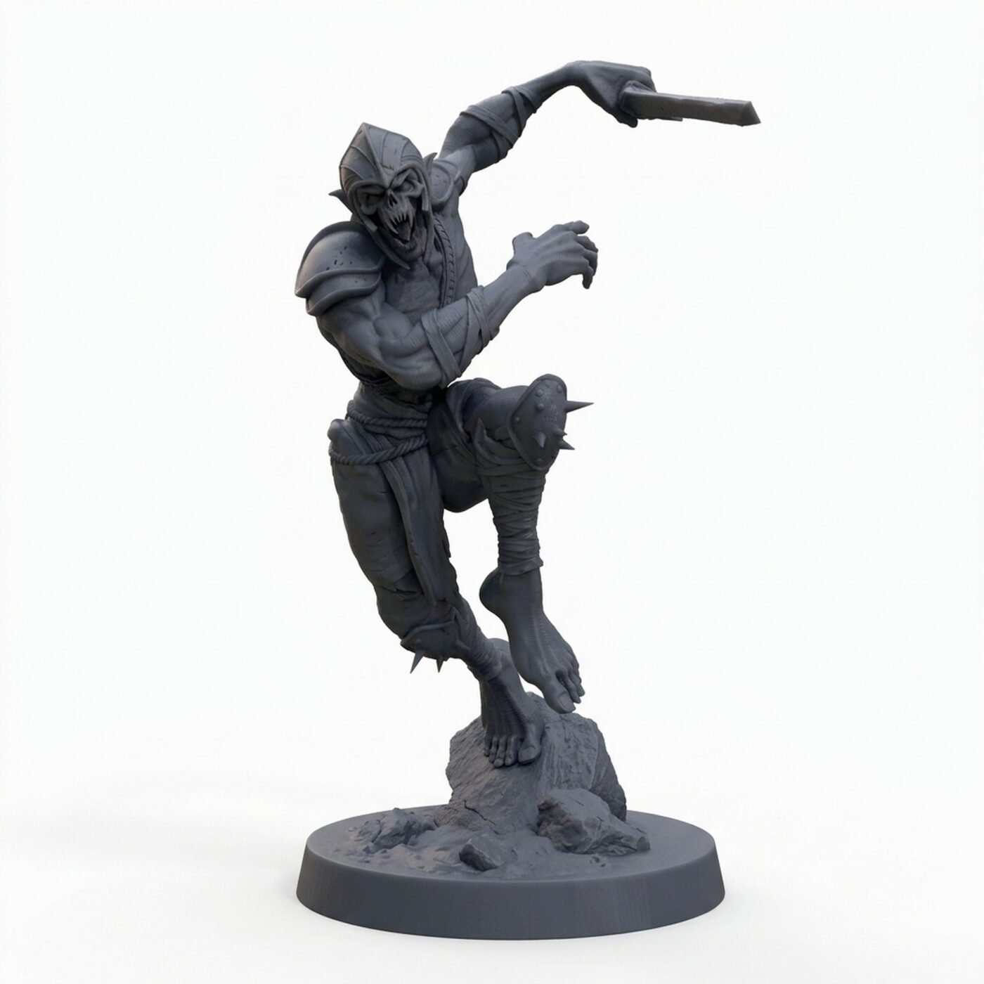 Ghoulravager Attackjump - Gray Resin 3D Printed Miniature