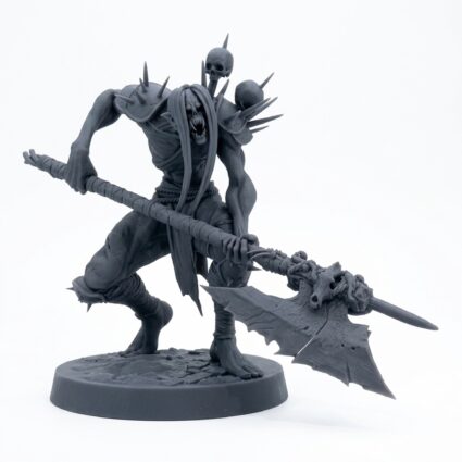 Ghoulravager Readygreataxe - Gray Resin 3D Printed Miniature