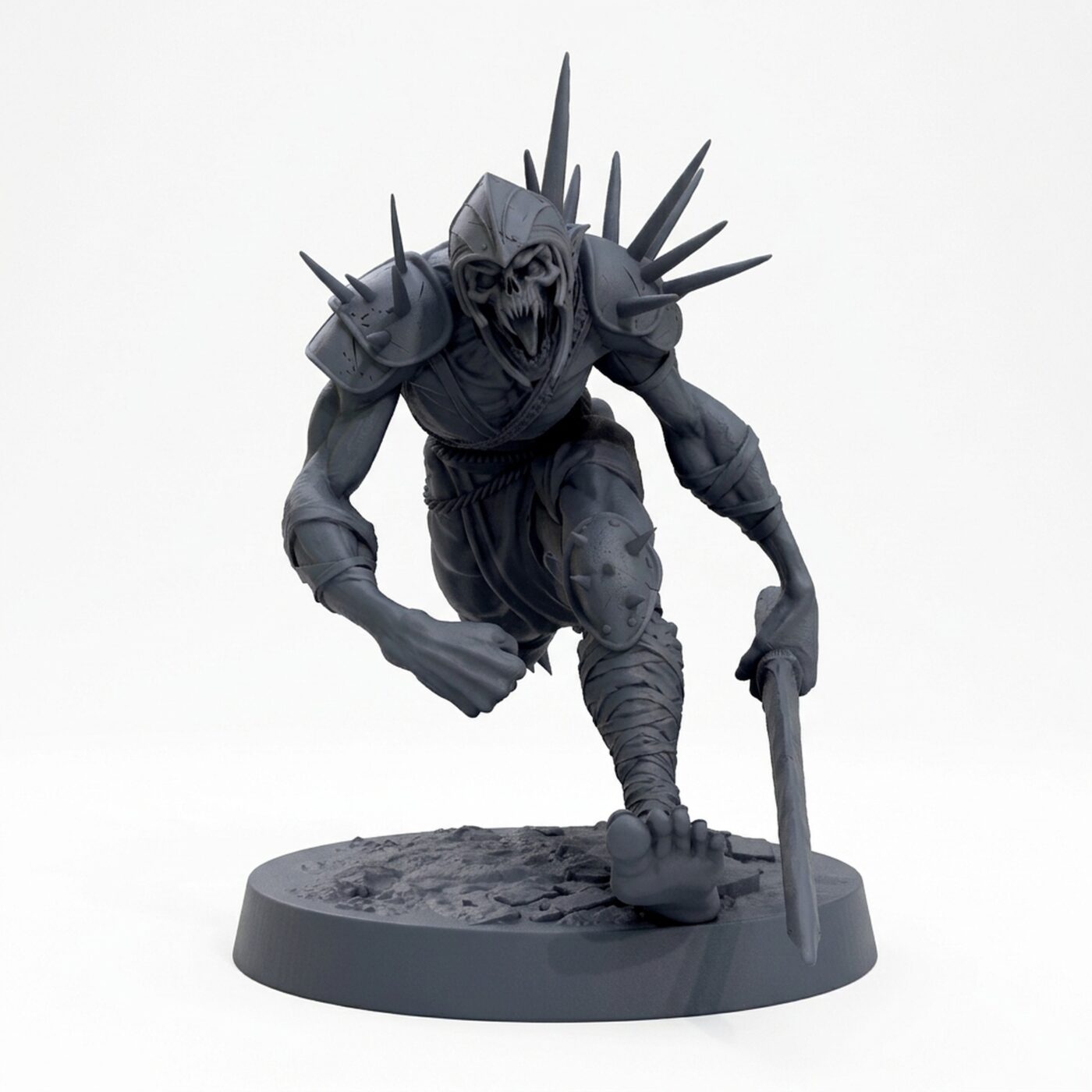 Ghoulravager Run - Gray Resin 3D Printed Miniature
