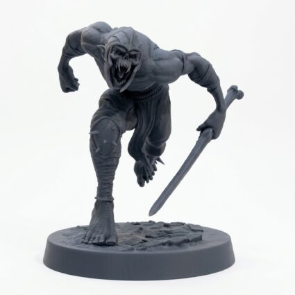 Ghoulravager Runheavy - Gray Resin 3D Printed Miniature