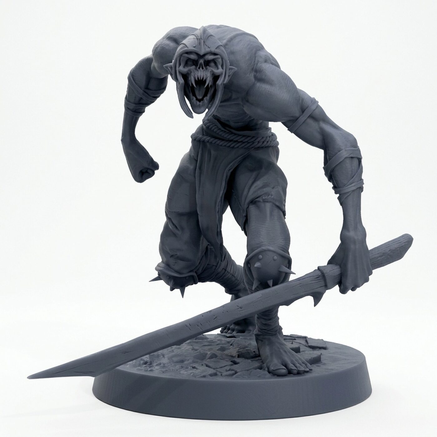 Ghoulravager Walkangry - Gray Resin 3D Printed Miniature