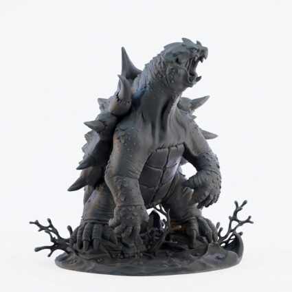 Giant Turtle Complete - Gray Resin 3D Printed Miniature