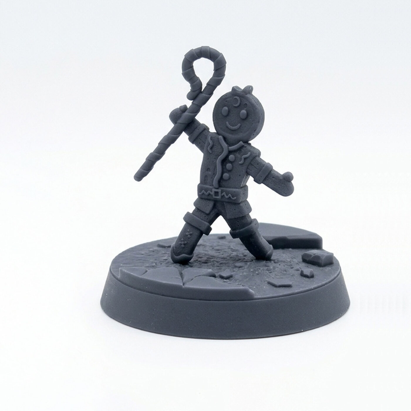 Gingerbread Man - Gray Resin 3D Printed Miniature