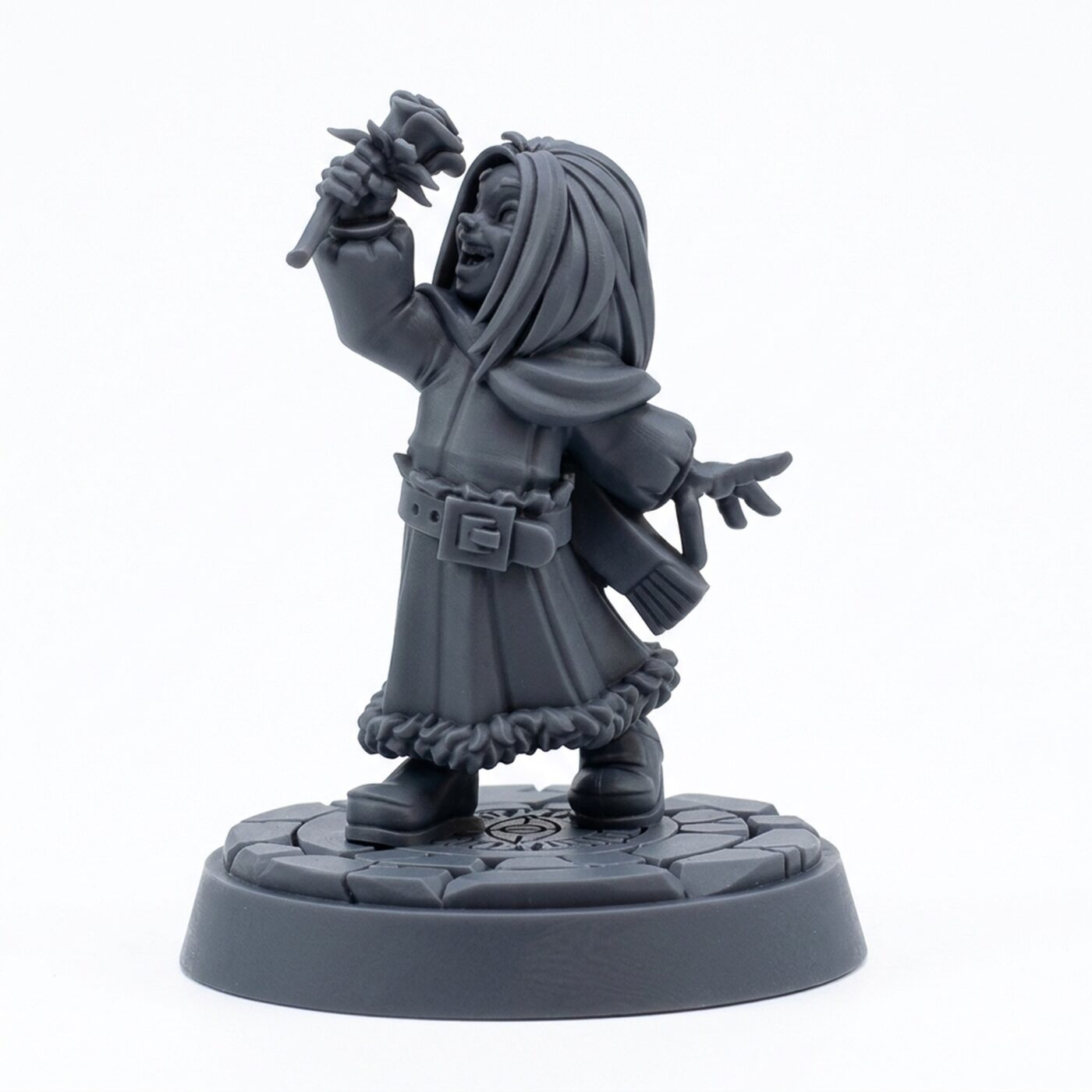 Girl Flower - Gray Resin 3D Printed Miniature