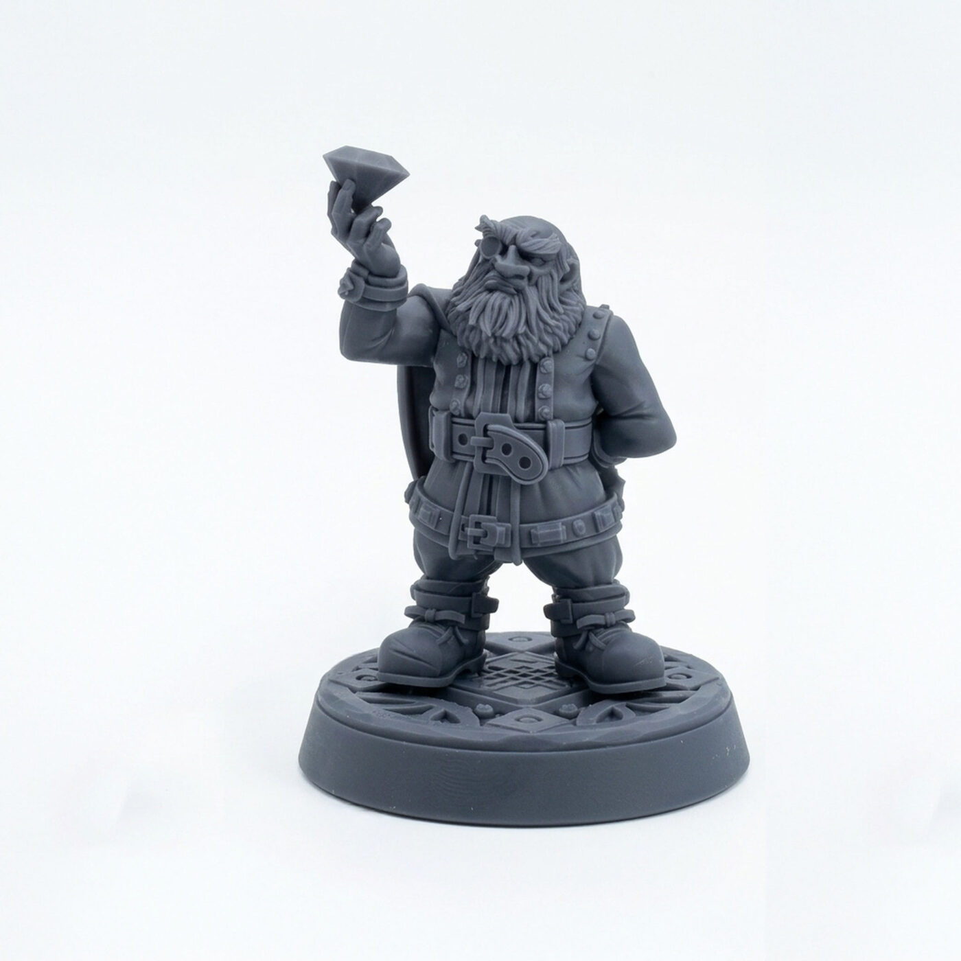 Glander Dwarven Trader - Gray Resin 3D Printed Miniature