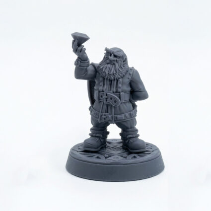 Glander Dwarven Trader - Gray Resin 3D Printed Miniature
