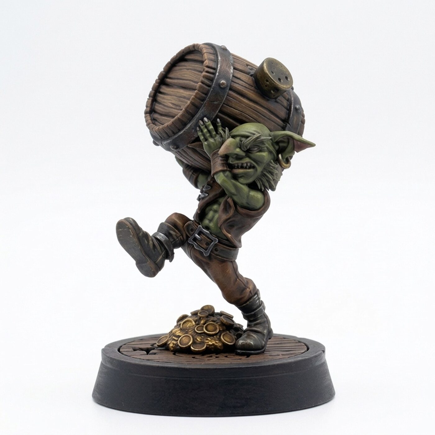 Goblin Carrying A Barrel - Painted 3D Printed Miniature