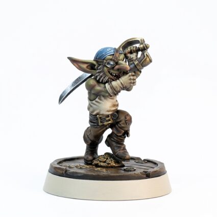 Goblin Pirate Attacking - Painted 3D Printed Miniature